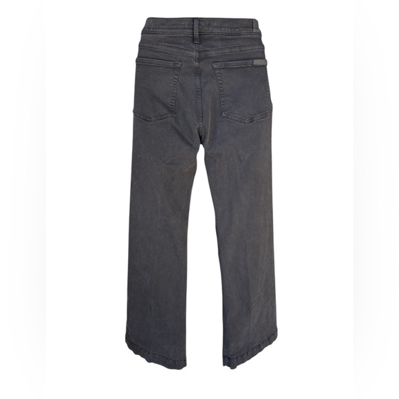 7 FOR ALL MANKIND women’s denim black jeans wide / straight leg preloved - Picture 3 of 7